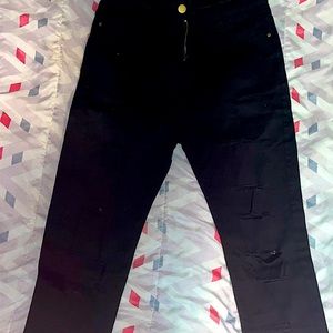 Black ripped jeans